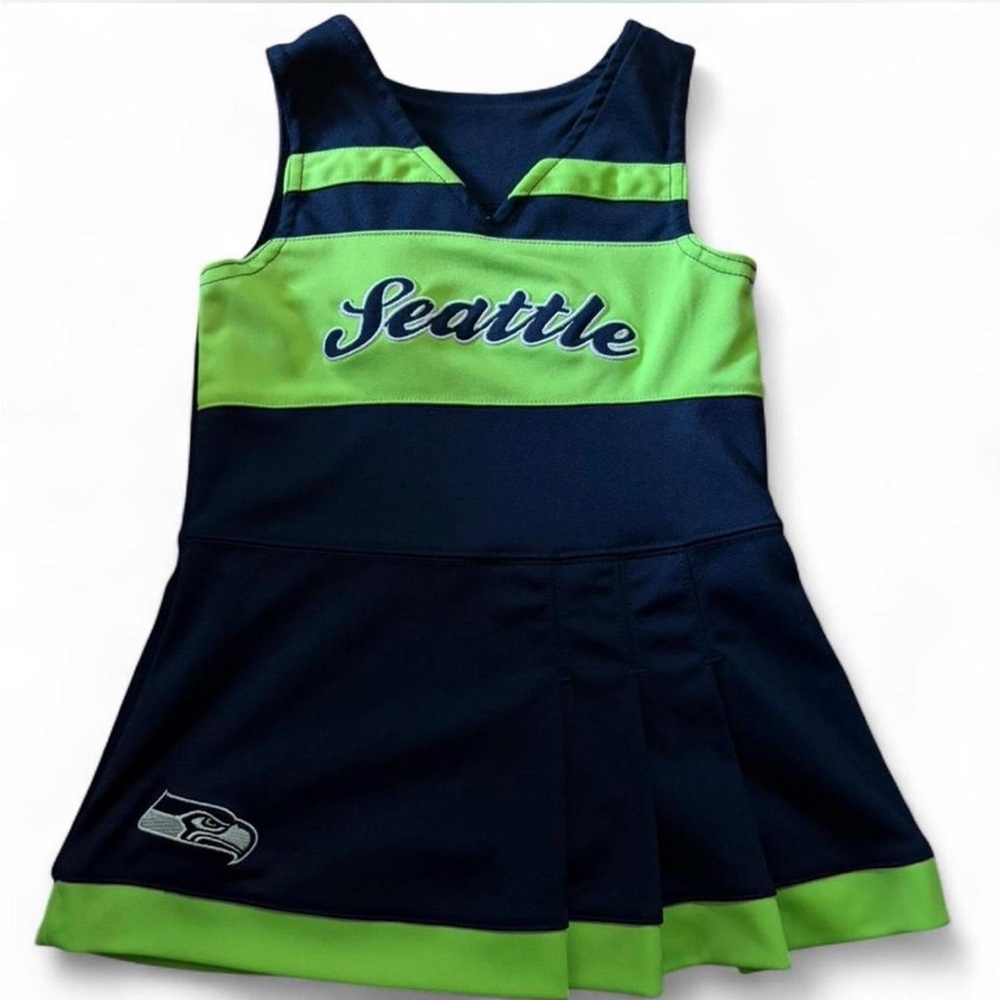 Seattle Team-Style Girls' Tank Cheer Dress - Navy & Lime